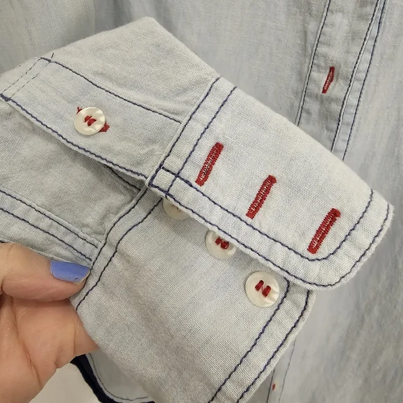 Free People Bandana Bandit Printed & Embroidered Button Down Size S - Picture 8 of 16